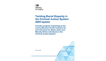 Tackling Racial Disparity in the Criminal Justice System: 2020 Update (2020). Ministry of Justice.