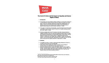 The Covid-19 Crisis and its Impact on Equality and Human Rights in Wales (2020). WCVA.